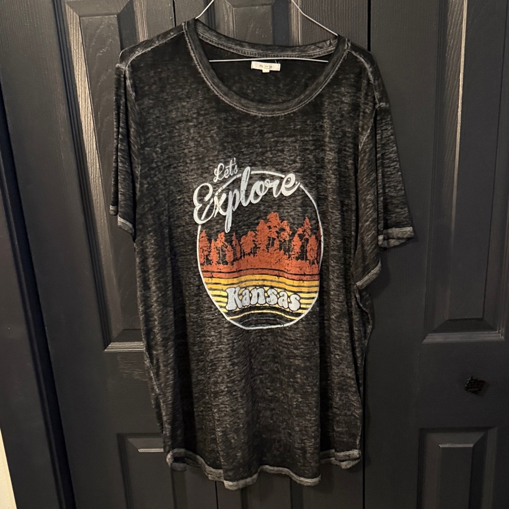 Maurices Charcoal Graphic Tee with Sunset Design